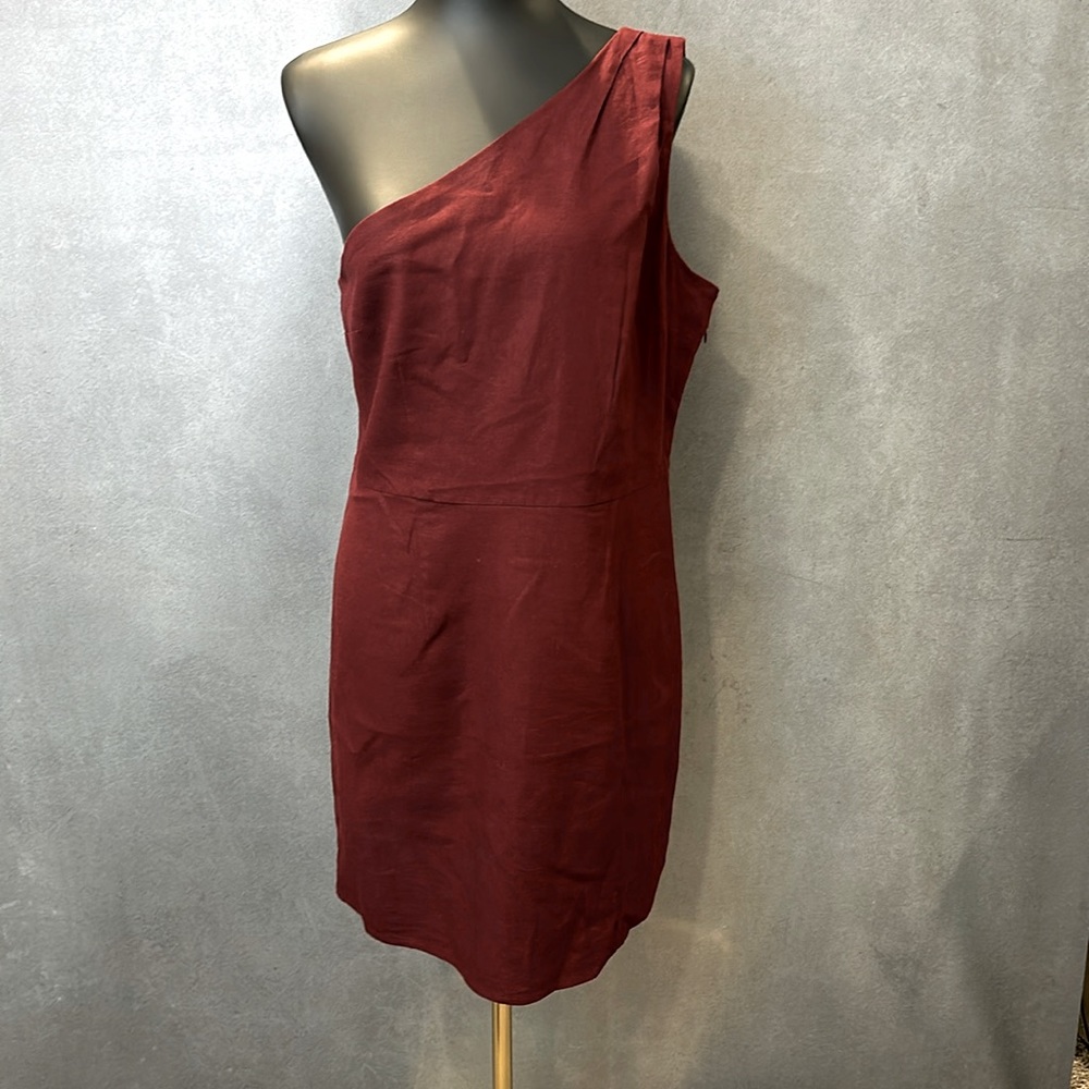 One Shoulder Burgandy Dress Size Large